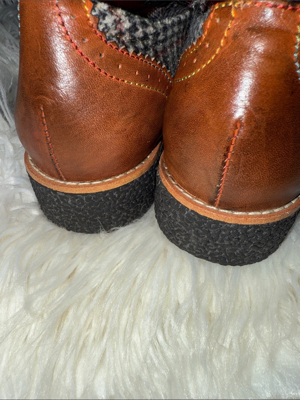 L’ARTISTE Multicolor Tweed with Black Leather Wingtip Oxfords - Picture 5 of 16